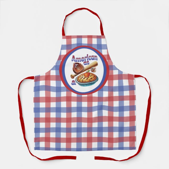 Tablier Amusant américain comme Baseball & Pomme Pie (Recto)