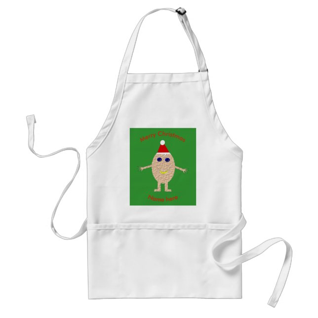Tablier Amusant apéro Cuisine Oeuf de Noël (Devant)