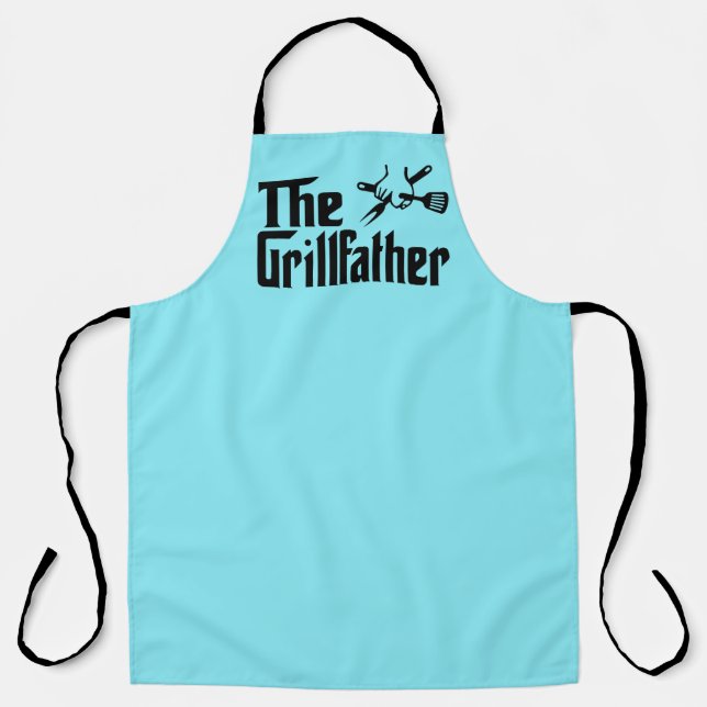 Tablier Amusant barbecue Papa art de mot  (Recto)