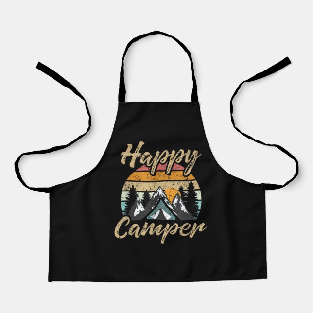 Tablier Amusant Camping Randonnée Lover Présente Happy Cam (Recto)
