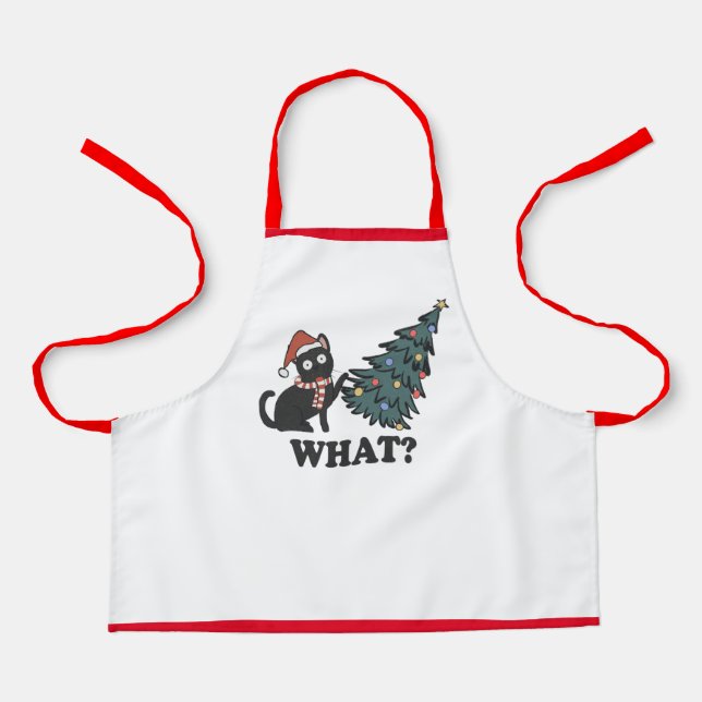 Tablier Amusant chat Noël Enfants Apron (Recto)