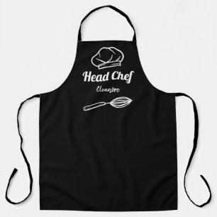 Tablier Amusant chef noir et blanc whisky casquette