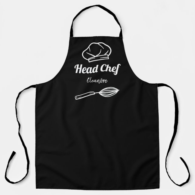 Tablier Amusant chef noir et blanc whisky casquette (Recto)