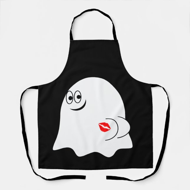 Tablier Amusant émoji fantôme ! (Recto)
