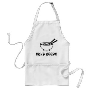 Tablier Amusant Envoyer Noods Chinois Chef Pocket Apron
