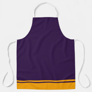 Tablier Amusant Gras Violet Orange Jaune Stripes Hem