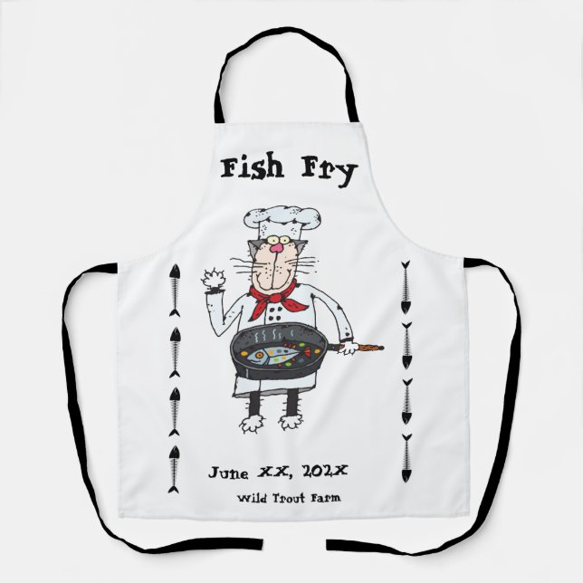 Tablier amusant pour friture de poisson (Recto)