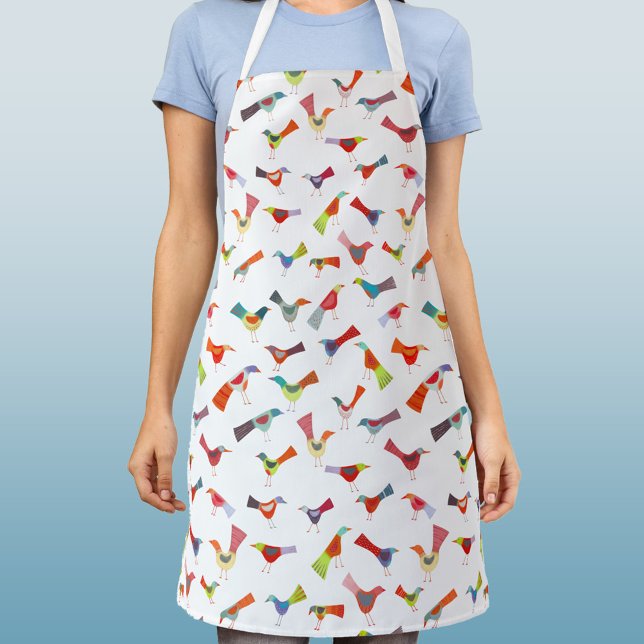 Tablier Amusant Rainbow Bird (Fun rainbow bird apron)