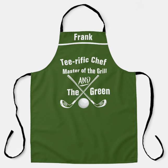 Tablier Amusant salon de golf Chef - Puns personnalisés (Recto)