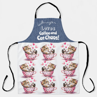 Tablier Amusant Tabby Café Louveur Tout-En-Dessus Imprimer