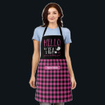 Tablier Amusant Tea Pun Noir Rose Plaid Motif<br><div class="desc">Tablier drôle et cool pour rendre la cuisine plus amusante. Cadeau personnalisé pour la famille et les amis qui aiment la cuisine, la cuisson et essayer une nouvelle recette dans la cuisine. Customisez le libellé qui convient à votre occasion. Vous pouvez utiliser l'outil de conception pour modifier davantage le type...</div>