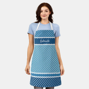 Tablier Amusant Vintage Pois Motif Sur Bleu