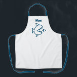Tablier Amusante maman requin bleu blanc cuisine<br><div class="desc">Ajoutez un peu de plaisir pendant la cuisine et la cuisson avec cette amusante maman requin bleu blanc de cuisine Apron. Il est conçu avec des requins-mères pourchassant des poissons plus petits centrés sur l'avant du tablier blanc en bleu marine. Customisé avec "maman" dans le texte bleu correspondant. CLIQUEZ SUR...</div>