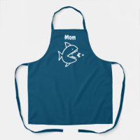 Amusante maman requin bleu marine Cuisine blanche