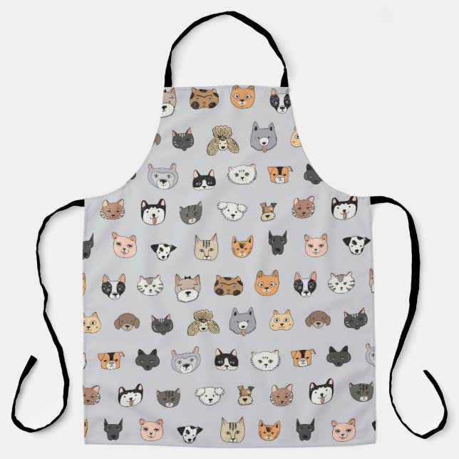 Tablier Amusement animal : Chiens de chats Doodle Mix (Recto)