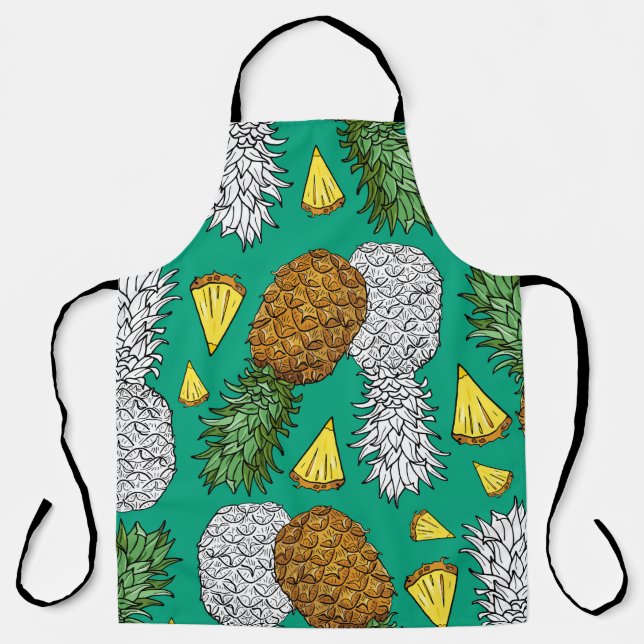 Tablier Ananas aux feuilles, petits morceaux. Pat sans joi (Recto)