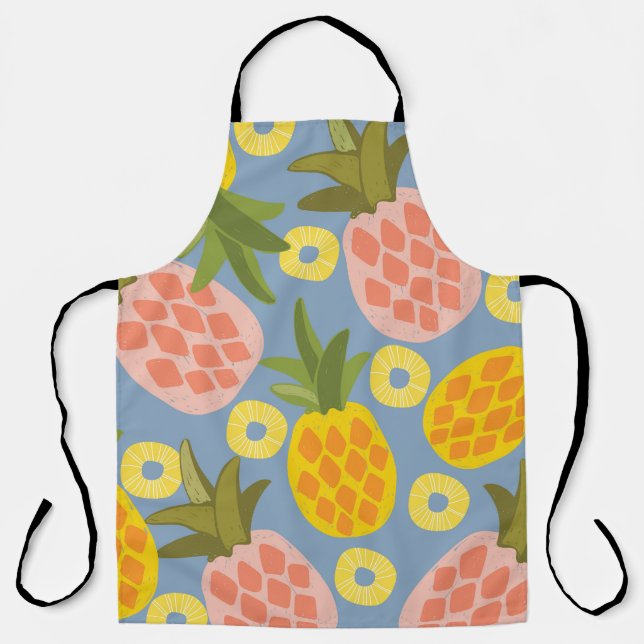 Tablier Ananas naturel Abstrait : Beauté Vintage. (Recto)
