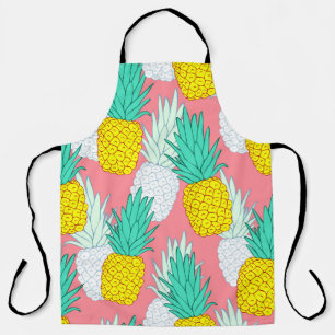 Tablier Ananas Tropical : Rouge Cartoon Chic.