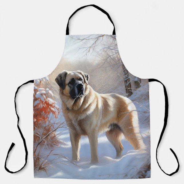 Tablier Anatolian Shepherd Qu'il neige Noël  (Recto)