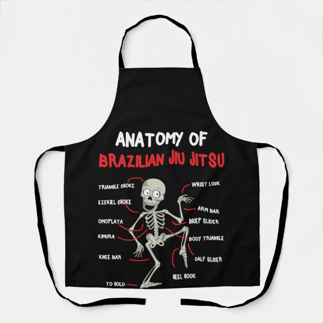 Tablier Anatomie Du Brésilien Jiu Jitsu BJJ Skeleton (Recto)