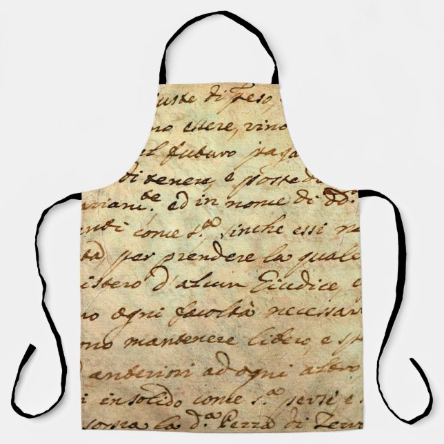 Tablier Ancien manuscrit du 1700 siècle écrit à l'encre  (Recto)