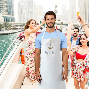 Tablier Ancrage or nom personnalisé nautique