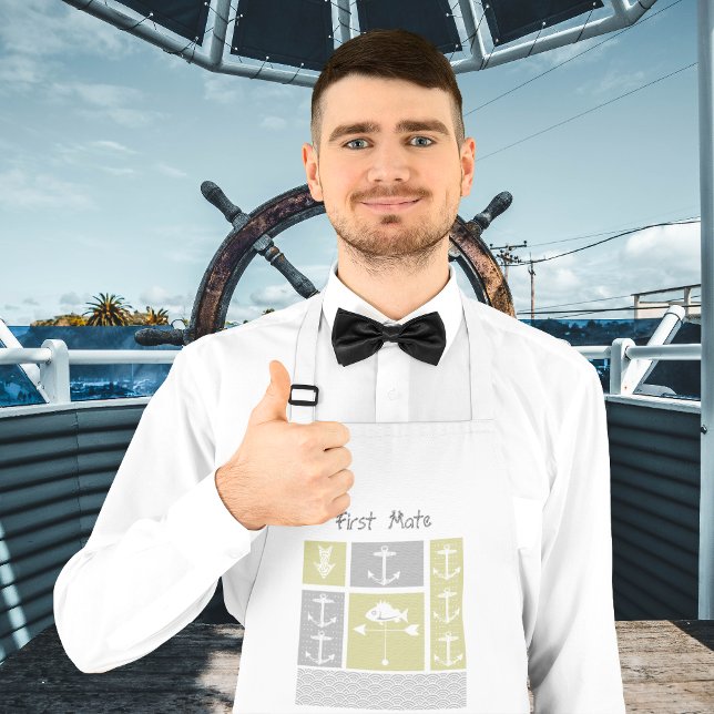 Tablier Ancre marine jaune et gris Vane météorologique (Créateur téléchargé)