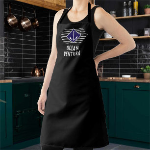 Tablier Ancre Motif et nom du bateau sur la galerie du nav