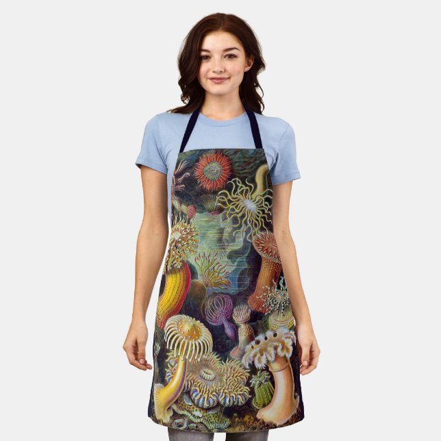 Tablier Anémones de mer vintage par Ernst Haeckel (Porté)