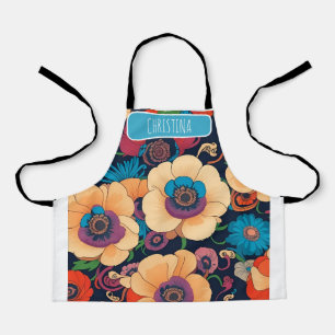 Tablier Anéone aquarelle coloré Motif personnalisé