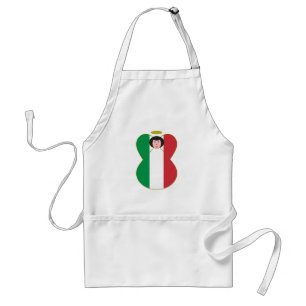 Tablier Ange au drapeau italien cheveux noirs