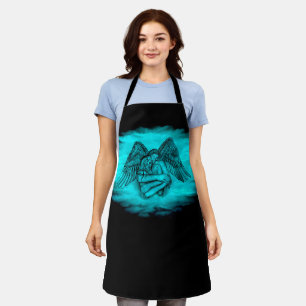 Tablier Angel Eros en amour, design noir et vert
