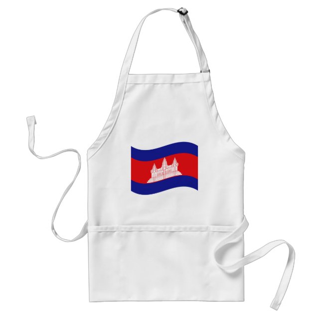 Tablier Angkor Vat Drapeau Cambodgien Vague (Devant)