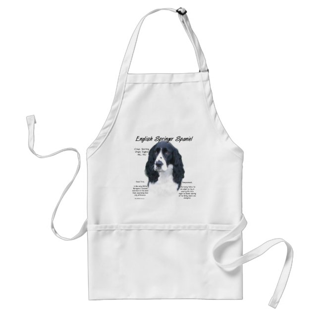 Tablier Anglais Springer Spaniel (noir) Histoire Design (Devant)