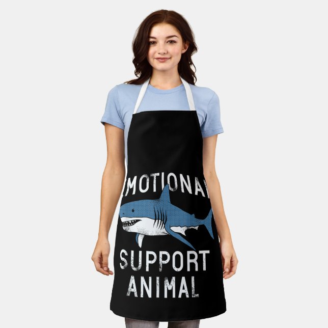 Tablier Animal de Soutien Émotionnel Requin Drôle et Effra (Porté)