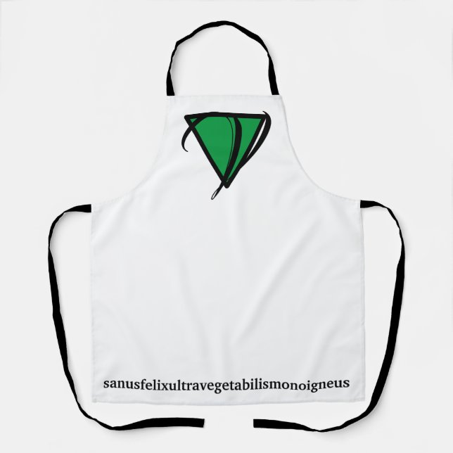 Tablier Animal Rights Green Vegan Icône "Latin Word" Apron (Recto)