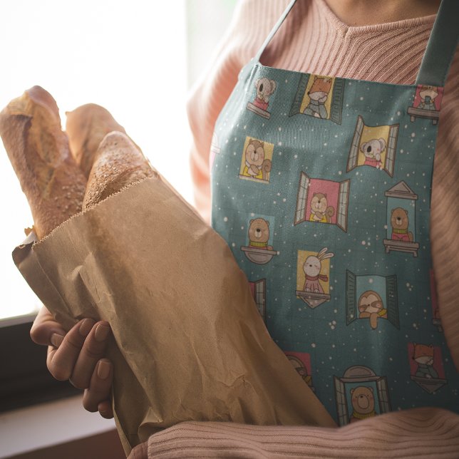 Tablier Animaux À La Fenêtre (Animals At The Window Apron)