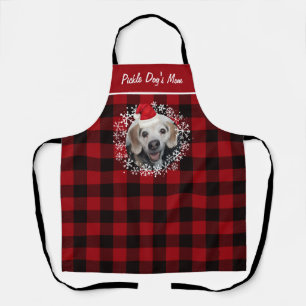 Tablier Animaux de compagnie Photo Buffalo Plaid Santa Hat
