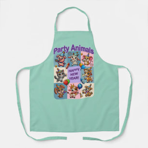Tablier Animaux de fête "Bonne année"