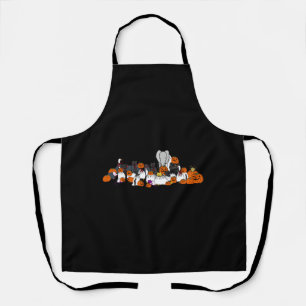 Tablier Animaux d'Halloween et citrouilles d'horreur