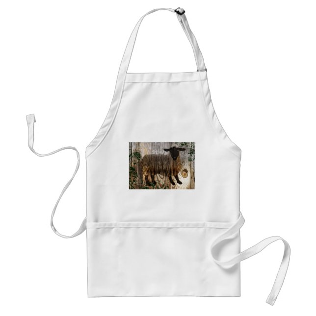 Tablier année du mouton en bois (Devant)