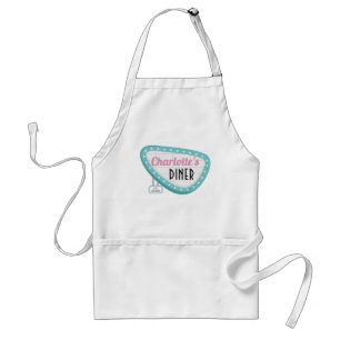 Tablier Années 1950 Diner Retro Signage Anniversaire Apron