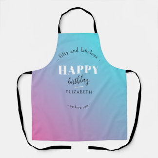 Tablier Anniversaire Design minimaliste aux couleurs paste