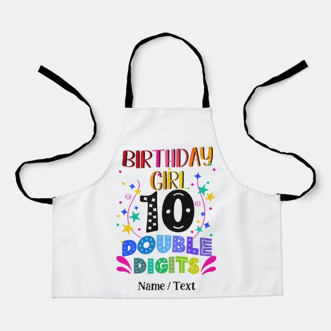 Tablier Anniversaire Fille 10 Chiffres doubles (Recto)