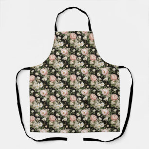 Tablier Anniversaire Floral rose et blanc Peony