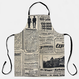 Tablier Annonces de journaux allemands antiques 1917