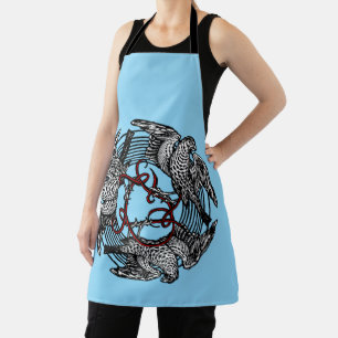 Tablier Antique Bookplate Trois Hawks William de Morgan