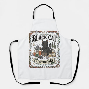 Tablier Apothicaire Chat Noir Chat Sorcière Mystique Apoth