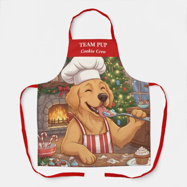 Tablier Appartement de cuisine de Noël pour chien (Recto)