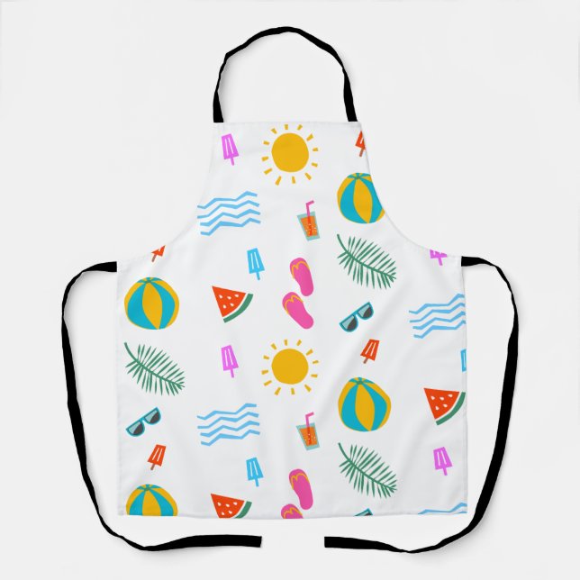Tablier Appartement Motif de plage d'été (Recto)